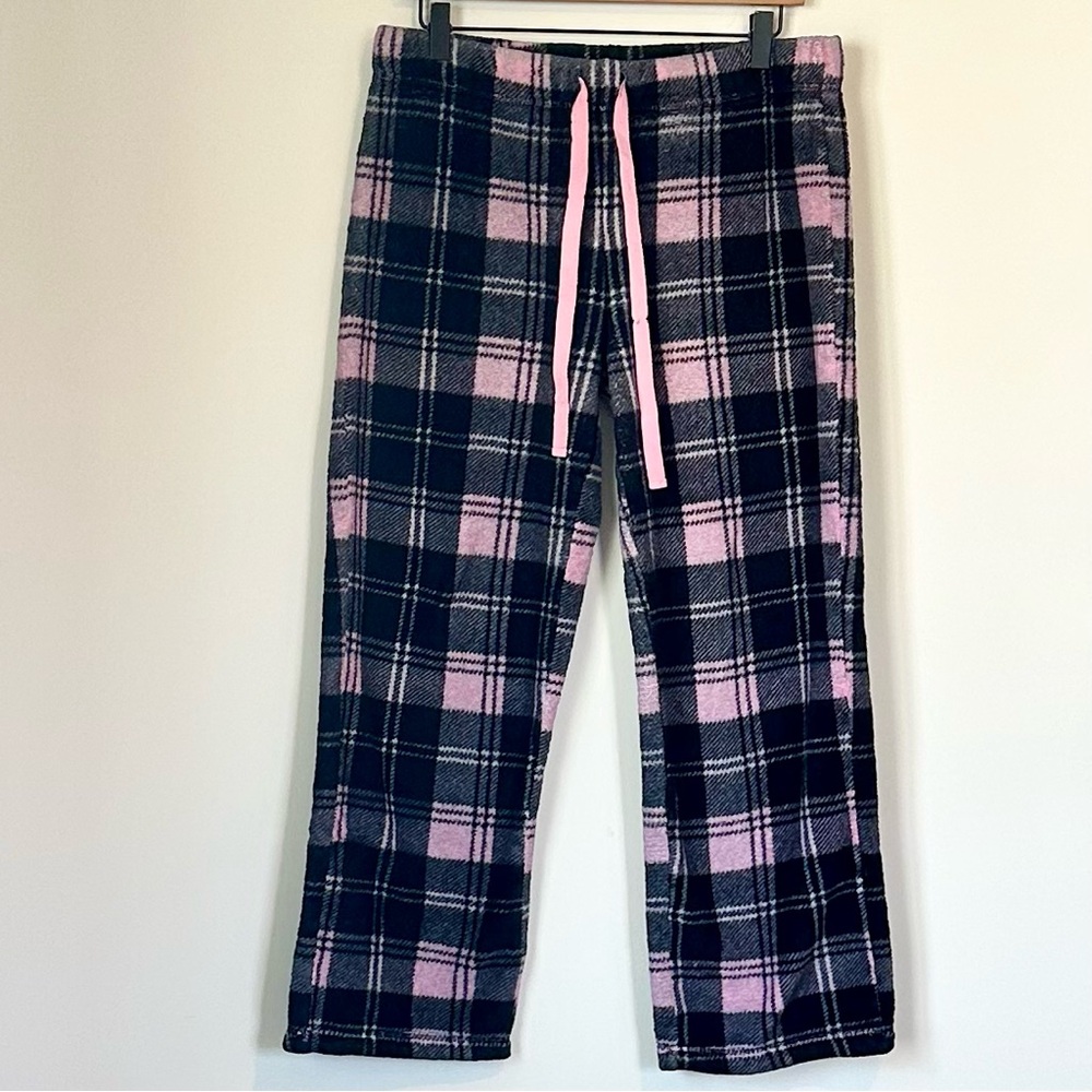 Secret Treasures Pink and Black Plaid Pajama Bottoms - Size: Large